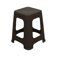 Mandella Sağlam Plastik Karizma Rattan Tabure (6 Adet) Kahverengi