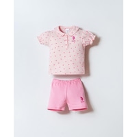 U.S. Polo Assn. Kız Bebek 2 Li Şort T-şhirt Takım Pudra-2340 Pudra U.S. Polo Assn. Kız Bebek 2 Li Şort T-şhirt Takım Pudra-2340 Pudra