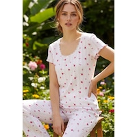 Siyah İnci Pamuklu Pointel Ajurlu/delikli Kısa Kolluörme Pijama Takım 26120641 Pembe Çiçek Siyah İnci Pamuklu Pointel Ajurlu/delikli Kısa Kolluörme Pijama Takım 26120641 Pembe Çiçek