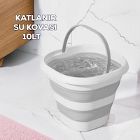 Porsima 1175 Damla Katlanabilir Silikon Su Kovası Gri Beyaz Beyaz - Gri Porsima 1175 Damla Katlanabilir Silikon Su Kovası Gri Beyaz Beyaz - Gri