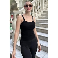 Madmext Siyah Fitilli Görünümlü Askılı Basic Atlet Mg2236 Siyah Madmext Siyah Fitilli Görünümlü Askılı Basic Atlet Mg2236 Siyah