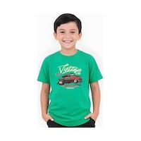 Fyk Kids Erkek Çocuk Yuvarlak Yaka İntage Car Baskılı T-shirt Yeşil Fyk Kids Erkek Çocuk Yuvarlak Yaka İntage Car Baskılı T-shirt Yeşil