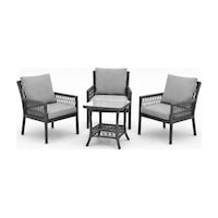 Oslo Raddan 1+1+1 Bistro Set Minderli 3 Kişilik Raddan Oturma Grubu Bahçe Balkon Teras Set Antrasit Antrasit Oslo Raddan 1+1+1 Bistro Set Minderli 3 Kişilik Raddan Oturma Grubu Bahçe Balkon Teras Set Antrasit Antrasit