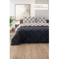 Battal Wellsoft Yorgan Çift Taraflı Yastık Kılıflı 215x235 Cm Siyah Battal Wellsoft Yorgan Çift Taraflı Yastık Kılıflı 215x235 Cm Siyah