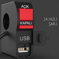 Motosiklet & Scooter Çift Fonksiyonlu Açma/kapama Anahtarı + 5v 2a Hızlı Usb Şarj Soketi Motosiklet & Scooter Çift Fonksiyonlu Açma/kapama Anahtarı + 5v 2a Hızlı Usb Şarj Soketi