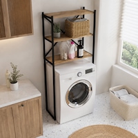 Braga Metal 3 Çamaşır Makinesi Üstü Düzenleyici Raf Beyaz Banyo Düzenleyici Dolap Siyah - Çam Braga Metal 3 Çamaşır Makinesi Üstü Düzenleyici Raf Beyaz Banyo Düzenleyici Dolap Siyah - Çam