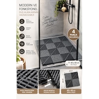Porsima 0775 Antrasit Geçmeli Plastik Yer Karosu 4'lü Set Kaymaz Izgaralı Balkon, Banyo & Teras Zemin Karo 40x40 Cm Porsima 0775 Antrasit Geçmeli Plastik Yer Karosu 4'lü Set Kaymaz Izgaralı Balkon, Banyo & Teras Zemin Karo 40x40 Cm