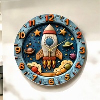 AA Shop Renkli Baskı Uzay Çocuk Desenli Sayılı Hediyelik Ahşap Sessiz Duvar Saati 50cm ÇOk Renkli AA Shop Renkli Baskı Uzay Çocuk Desenli Sayılı Hediyelik Ahşap Sessiz Duvar Saati 50cm ÇOk Renkli