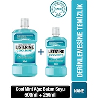 Listerine Cool Mint Ağız Bakım Suyu 500 ml + 250 ml Listerine Cool Mint Ağız Bakım Suyu 500 ml + 250 ml