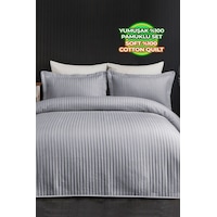 Evlen Home Judy Pamuklu Yatak Örtüsü Pike Takımı Çift Kişilik Çizgili Günlük Sade Düz Gri Gri Evlen Home Judy Pamuklu Yatak Örtüsü Pike Takımı Çift Kişilik Çizgili Günlük Sade Düz Gri Gri