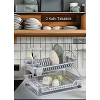 2 Katlı Bulaşıklık Paslanmaz Tezgah Üstü Tabaklık Bpa Free Bulaşık Sepeti Kurutmalık Gri 2 Katlı Bulaşıklık Paslanmaz Tezgah Üstü Tabaklık Bpa Free Bulaşık Sepeti Kurutmalık Gri
