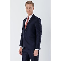 İmza Lacivert Gabardin Kırlangıç Yaka Astarlı 6 Drop Slim Fit Dar Kesim Basic Takım Elbise 1001235011-lacivert Lacivert
