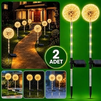 2'li Güneş Enerjili Karahindiba Bahçe Lambası Solar Led Dekoratif Dış Mekan Aydınlatma Sıcak Beyaz 2'li Güneş Enerjili Karahindiba Bahçe Lambası Solar Led Dekoratif Dış Mekan Aydınlatma Sıcak Beyaz