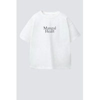 Monila Unisex Çocuk Pamuklu Bisiklet Yaka Baskılı T-shirt Beyaz/siyah Monila Unisex Çocuk Pamuklu Bisiklet Yaka Baskılı T-shirt Beyaz/siyah
