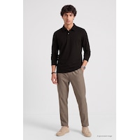 Tommy Life Acı Kahverengi Rahat Form Basic Erkek Polo Yaka T-shirt - 88512
