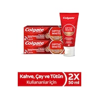 Colgate Optic White Kahve, Çay ve Tütün Kullanıcıları için Beyazlatıcı Diş Macunu 50 ml x 2 Adet Colgate Optic White Kahve, Çay ve Tütün Kullanıcıları için Beyazlatıcı Diş Macunu 50 ml x 2 Adet