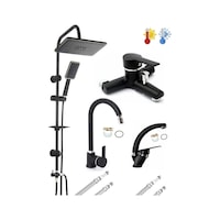 Siyah Krom 4 Lü Set Robot Duş Seti Banyo 360 Derece Hareketli Lüx Mutfak Ve Lavabo Bataryası Musluğu Diğer Siyah Krom 4 Lü Set Robot Duş Seti Banyo 360 Derece Hareketli Lüx Mutfak Ve Lavabo Bataryası Musluğu Diğer