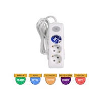 Viko Multi-let 3'lü Grup Priz Anahtarlı Topraklı Çocuk Korumalı 3 Metre Beyaz - 90117303 Viko Multi-let 3'lü Grup Priz Anahtarlı Topraklı Çocuk Korumalı 3 Metre Beyaz - 90117303