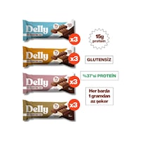 Delly Çikolata Kaplı Yüksek Proteinli Karışık Bar 12 x 40 G Delly Çikolata Kaplı Yüksek Proteinli Karışık Bar 12 x 40 G