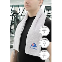 Sporcu Antrenman Havlusu Gym Fitness Plates Boks Tenis Spor Havlu Gri Sporcu Antrenman Havlusu Gym Fitness Plates Boks Tenis Spor Havlu Gri