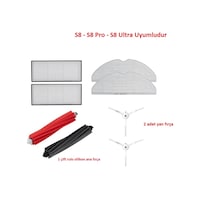Roborock Uyumlu S8 Sonic Pro Ultra Plus Uyumlu Yedek Fırça Filtre Paspas Seti Roborock Uyumlu S8 Sonic Pro Ultra Plus Uyumlu Yedek Fırça Filtre Paspas Seti