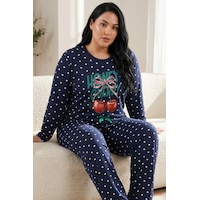 Siyah İnci Pamuklu Likralı Büyük Beden Battal Boy Örme Pijama Takım 26240875 Lacivert Siyah İnci Pamuklu Likralı Büyük Beden Battal Boy Örme Pijama Takım 26240875 Lacivert