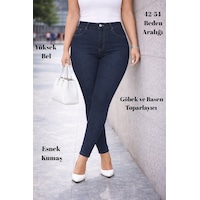 Cedy Denim Slim Fit Jean Büyük Beden Yüksek Bel Dar Kesim Esnek Kot Pantolon C597 Lacivert Cedy Denim Slim Fit Jean Büyük Beden Yüksek Bel Dar Kesim Esnek Kot Pantolon C597 Lacivert