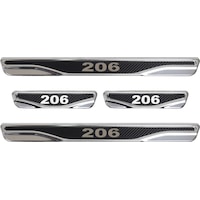 Peugeot 206 Uyumlu Kapı Eşiği Karbon Krom 4 Parça Peugeot 206 Uyumlu Kapı Eşiği Karbon Krom 4 Parça