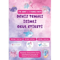 Deniz Temalı İsimli Okul Etiketi - 170 Adet Pembe Deniz Temalı İsimli Okul Etiketi - 170 Adet Pembe
