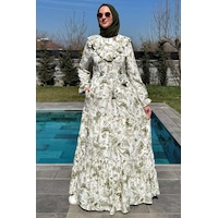 Rabia Şamlı Botanik Elbise Yeşil Normal Rabia Şamlı Botanik Elbise Yeşil Normal