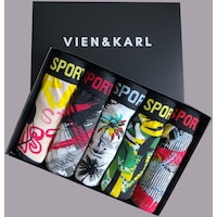 Erkek Desenli 5'Li Premium Kutu Penye Pamuklu Likralı Boxer Çok Renkli Erkek Desenli 5'Li Premium Kutu Penye Pamuklu Likralı Boxer Çok Renkli