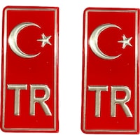 Tr Ayyıldız Kırmızı Plaka Etiketi Sticker- Varak Baskılı Kabartmalı Parlak Malzeme Tr Ayyıldız Kırmızı Plaka Etiketi Sticker- Varak Baskılı Kabartmalı Parlak Malzeme