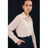 Sateen Lucy Gömlek - Pudra-137113