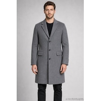 Freemen Erkek Slim Fit Klasik Yaka 3 Düğmeli Uzun Kaşe Kaban-425 Antrasit Freemen Erkek Slim Fit Klasik Yaka 3 Düğmeli Uzun Kaşe Kaban-425 Antrasit