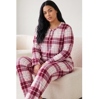 Siyah İnci Düğmeli Pamuklu Likralı Büyük Beden Battal Boy Örme Pijama Takım26240959 Vişne Siyah İnci Düğmeli Pamuklu Likralı Büyük Beden Battal Boy Örme Pijama Takım26240959 Vişne