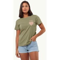 Jack Wolfskin Discover Heart T W Kadın Tişört 1809701-4511 Yeşil Jack Wolfskin Discover Heart T W Kadın Tişört 1809701-4511 Yeşil