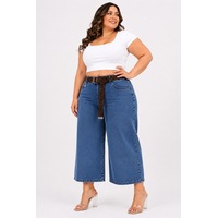 Zanessi Fashıon Büyük Beden Yüksek Bel Örgü Kemer Cepli Geniş Paça Denim Kadın Pantolon Mavi Zanessi Fashıon Büyük Beden Yüksek Bel Örgü Kemer Cepli Geniş Paça Denim Kadın Pantolon Mavi