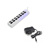 7 Port Usb Hub Çoklayıcı Anahtarlı Switch Işıklı Beyaz Adaptörlü (533634728) 7 Port Usb Hub Çoklayıcı Anahtarlı Switch Işıklı Beyaz Adaptörlü (533634728)