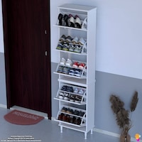 Modilayn Varbi Umay' 2 Li Kapı Önü 52x205x26 Cm Lik 5 Düşer Kapak 10 Göz Bölme Raf Ayakkabılık Beyaz - Meşe Modilayn Varbi Umay' 2 Li Kapı Önü 52x205x26 Cm Lik 5 Düşer Kapak 10 Göz Bölme Raf Ayakkabılık Beyaz - Meşe