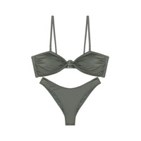 Kaplı Kesim Düğüm Detaylı Ayarlanabilir Askılı Bikini Takımı Haki Kaplı Kesim Düğüm Detaylı Ayarlanabilir Askılı Bikini Takımı Haki