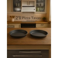 Jet's Home 2'li Pizza Tavası Seti Alüminyum Pizza Tepsisi Yapışmaz Lahmacun Pide Tavası 28 Cm siyah Jet's Home 2'li Pizza Tavası Seti Alüminyum Pizza Tepsisi Yapışmaz Lahmacun Pide Tavası 28 Cm siyah