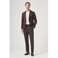 İmza Kahverengi Kırlangıç Yaka 6 Drop Slim Fit Tam Astar Esnek Takım Elbise 1001260148 İmza Kahverengi Kırlangıç Yaka 6 Drop Slim Fit Tam Astar Esnek Takım Elbise 1001260148