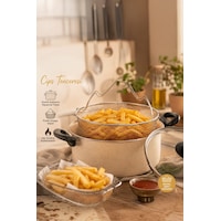 Porsima 4404 3 Parça Granit Kızartma Cips Tenceresi 22cm 2lt Krem Porsima 4404 3 Parça Granit Kızartma Cips Tenceresi 22cm 2lt Krem