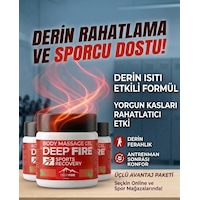 Deep Fıre 3 Kavanoz Vücut Masaj Jeli Sports Recovery Body Massage Gel 3x100 Mg