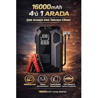 16000mah Akıllı Akü Takviye Cihazı Kompresörlü 4 Ü 1 Arada Jump Starter Yeni Nesil 16000mah Akıllı Akü Takviye Cihazı Kompresörlü 4 Ü 1 Arada Jump Starter Yeni Nesil