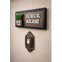 Kişiye Özel Ahşap Kapı İsimliği Çiçekli 10x20 Cm Mdf Dekoratif Kapı Tabelası 10x20 Cm