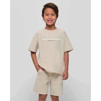 Uyguntarz Çocuk More Love Baskılı Pamuklu Tshirt Bej Uyguntarz Çocuk More Love Baskılı Pamuklu Tshirt Bej