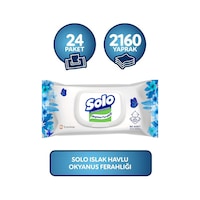 Solo Okyanus Ferahlığı Islak Havlu Mendil 24 X 90'Lı Solo Okyanus Ferahlığı Islak Havlu Mendil 24 X 90'Lı