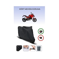 Siyah Arka Çanta Uyumlu Ducati Multistrada 1200 Uyumlu Motosiklet Brandası Motor Örtüsü