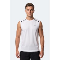 Slazenger Rexıs Erkek Kolsuz Beyaz Tişört Slazenger Rexıs Erkek Kolsuz Beyaz Tişört